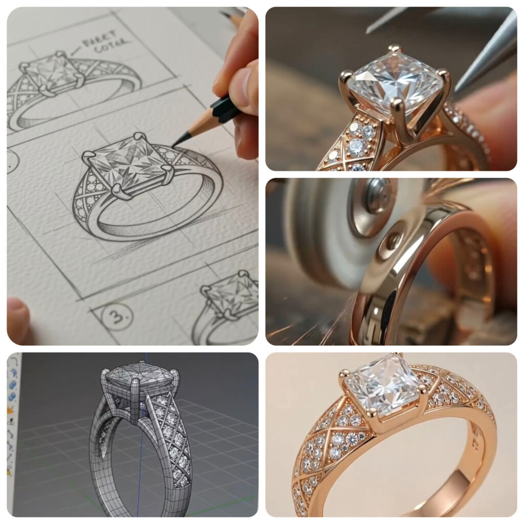 Custom diamond jewelry on hand